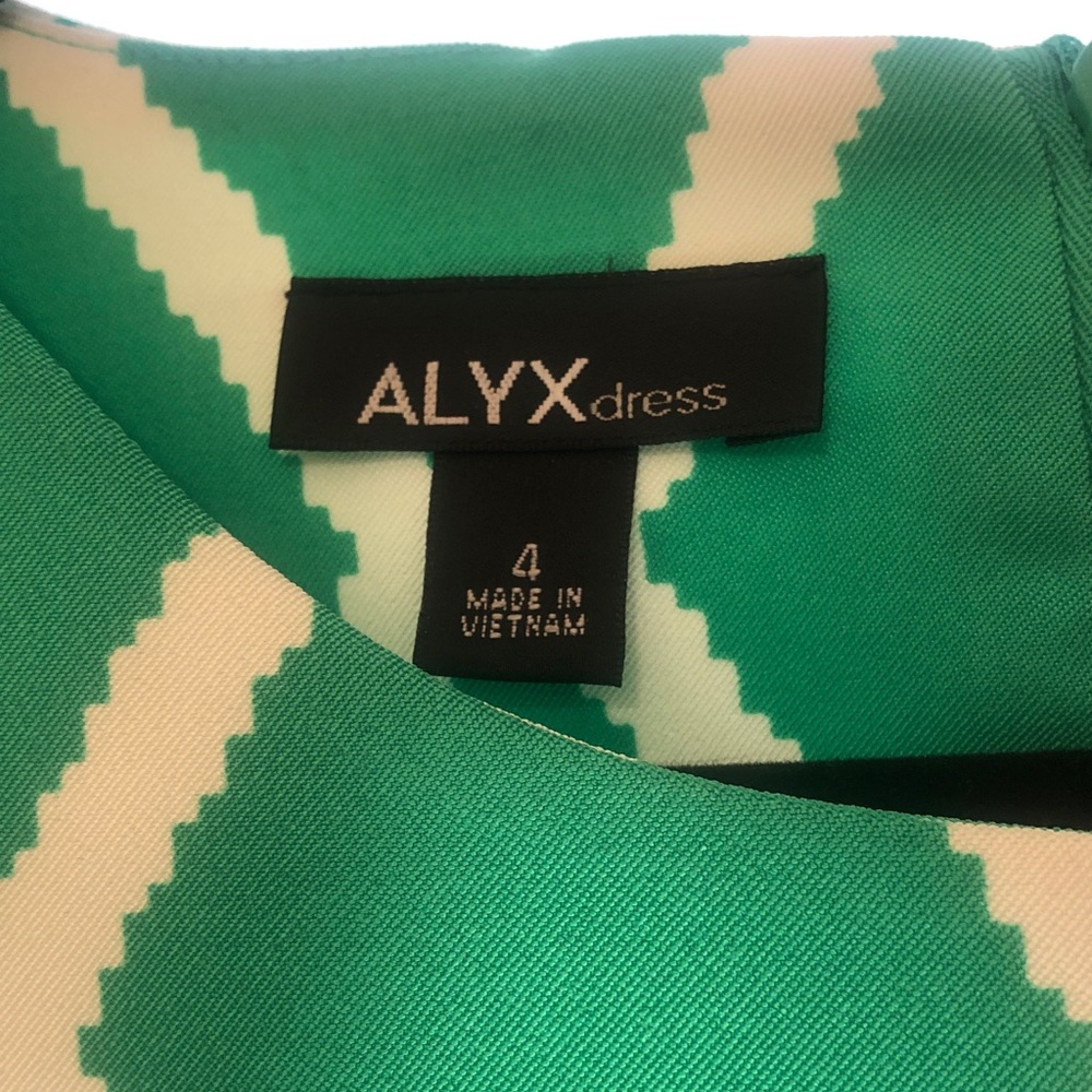 Alyx Green Geometric Midi Sheath Dress Size 4 - Picture 2 of 16